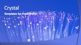  Presentation with network cable - PPT theme enhanced with power plug - optical fiber network cable futuristic background and a cobalt blue colored foreground