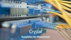  Presentation with cables - Cool new slides with power plug - shot of network cables backdrop and a ocean colored foreground