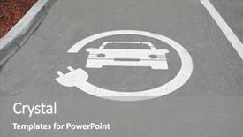  Presentation with electric vehicle - Audience pleasing PPT layouts consisting of power plug - sign of electric vehicle charging backdrop and a gray colored foreground