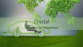  Presentation with electric car - Amazing PPT layouts having power plug bio gas - electric car concept in green backdrop and a  colored foreground