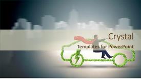  Presentation with bio gas - PPT layouts featuring power plug bio gas - electric car concept in green background and a  colored foreground