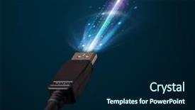  Presentation with power cable - Slide deck with power plug compass - glowing electric cable close-up background and a  colored foreground