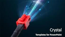  Presentation with electric cable - Amazing PPT layouts having power plug compass - glowing electric cable close-up backdrop and a  colored foreground