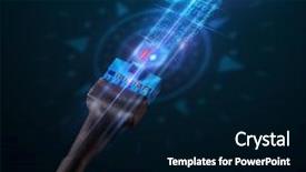  Presentation with electric cable - Slide deck consisting of power plug compass - glowing electric cable close-up background and a black colored foreground