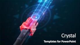  Presentation with electric cable - Audience pleasing PPT theme consisting of power plug compass - glowing electric cable close-up backdrop and a black colored foreground