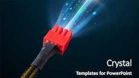  Presentation with power cable - Presentation theme featuring power plug compass - glowing electric cable close-up background and a black colored foreground