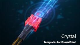  Presentation with electric cable - Beautiful presentation design featuring power plug compass - glowing electric cable close-up backdrop and a black colored foreground