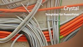  Presentation with cables - Colorful slides enhanced with cables on walls in new backdrop and a coral colored foreground