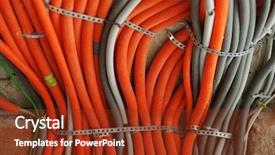  Presentation with cables - Presentation theme having cables on walls in new background and a tawny brown colored foreground