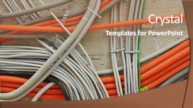  Presentation with cables - Audience pleasing PPT theme consisting of vanilla pudding in red bowl backdrop and a coral colored foreground