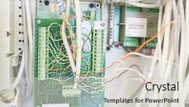  Presentation with switchboard - Audience pleasing slide set consisting of light switches sockets - panel socket electrical network backdrop and a lemonade colored foreground