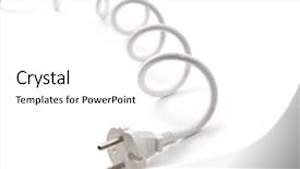  Presentation with power plug - Colorful theme enhanced with power plug isolated on white backdrop and a white colored foreground