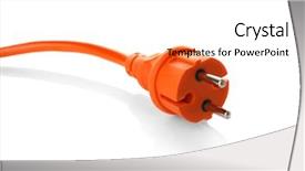  Presentation with power plug - Beautiful presentation design featuring power plug isolated on white backdrop and a white colored foreground