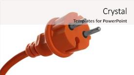  Presentation with power plug - Beautiful slide deck featuring power plug isolated on white backdrop and a  colored foreground