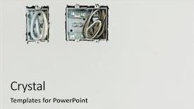  Presentation with electrical - Slide set featuring power plug nature - electrical installation in house background and a light gray colored foreground