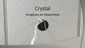  Presentation with electrical kilowatt hour electric meter - PPT theme enhanced with power plug nature - electrical installation in house background and a light gray colored foreground