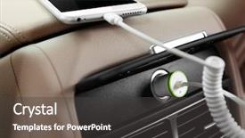  Presentation with power plug - Slides with power plug phone in car background and a dark gray colored foreground
