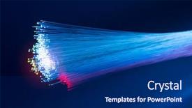  Presentation with network cable - Cool new slide deck with power plug space - optical fiber network cable futuristic backdrop and a navy blue colored foreground