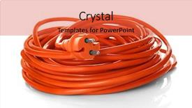  Presentation with blue orange white - Slides consisting of power plug space - orange rolled extension isolated background and a red colored foreground