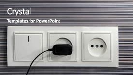  Presentation with household services - Cool new slides with power plug space - white household socket with recharging backdrop and a gray colored foreground