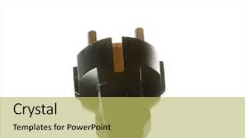  Presentation with clipping - Presentation theme with power plugs free - european plug in isolated background and a  colored foreground