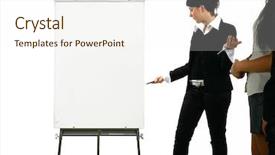  Presentation with girl power - Cool new presentation design with power point - business girl backdrop and a cream colored foreground