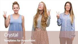  Presentation with collage - Amazing slide deck having power point - collage of group of blonde backdrop and a  colored foreground