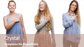  Presentation with women equality group of diverse - PPT theme consisting of power point - collage of group of blonde background and a coral colored foreground