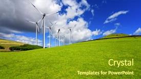  Presentation with windmill - PPT theme consisting of power point - windmill background and a tawny brown colored foreground