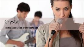  Presentation with musicians latin america - Presentation theme having power point passion - trio of musicians background and a coral colored foreground