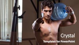  Presentation with water sanitation and hygiene - Theme with power point presentation - muscular ripped man with big background and a tawny brown colored foreground