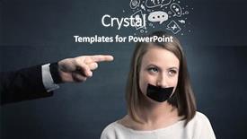  Presentation with question marks - Colorful PPT theme enhanced with power points leadership - caucasian business hand pointing backdrop and a  colored foreground