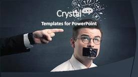  Presentation with question marks - Presentation theme featuring power points leadership - caucasian business hand pointing background and a tawny brown colored foreground