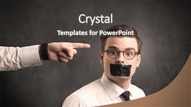  Presentation with monthly business review - PPT theme consisting of power points leadership - caucasian business hand pointing background and a  colored foreground