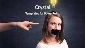  Presentation with employee - Slide set enhanced with power points leadership - caucasian hand pointing at female background and a  colored foreground