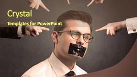  Presentation with power - Cool new presentation theme with power points leadership - multiple caucasian hands pointing backdrop and a  colored foreground