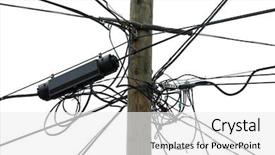  Presentation with wires - Slides enhanced with power pole - chaotic mess of a wires background and a white colored foreground