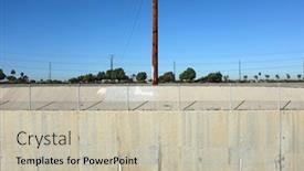 Presentation with pole - PPT theme having pole and concrete retaining wall background and a soft green colored foreground