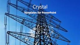  Presentation with blue sky - PPT theme featuring power-pole-in-front background and a cobalt blue colored foreground