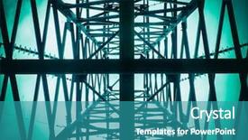  Presentation with pole - Slides featuring power pole silhouette bottom view background and a teal colored foreground