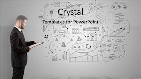  Presentation with sports manager - Audience pleasing PPT theme consisting of power presentation - manager staying and presenting office backdrop and a light gray colored foreground