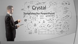  Presentation with office - Presentation consisting of power presentation - manager staying and presenting office background and a light gray colored foreground