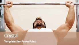  Presentation with sports - PPT layouts consisting of inclination - image of a handsome young background and a coral colored foreground