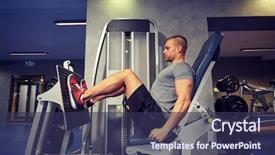  Presentation with bodybuilding - Slides with power train - sport fitness bodybuilding lifestyle background and a tawny brown colored foreground