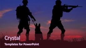  Presentation with soldiers - Cool new presentation with power rangers - silhouettes of soldiers and dog backdrop and a tawny brown colored foreground