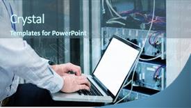  Presentation with shares - Beautiful slide deck featuring power sharing - stocks and shares against technician backdrop and a ocean colored foreground