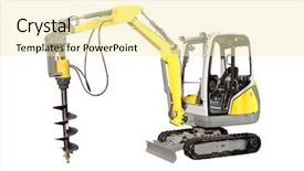  Presentation with drilling - Amazing PPT layouts having power shovel - asphalt drilling tractor isolated backdrop and a blonde colored foreground
