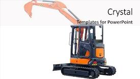  Presentation with excavator - Presentation having power shovel - image of an excavator background and a white colored foreground
