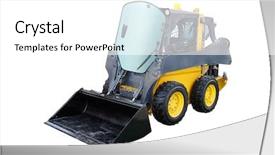  Presentation with excavator - Presentation theme enhanced with power shovel - image of an excavator background and a white colored foreground