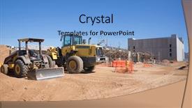  Presentation with earth moving construction heavy equipment - Cool new presentation with power shovel - new construction site with digger backdrop and a light blue colored foreground